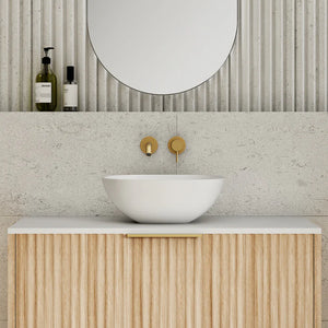 Rec Slim Above Counter Basin- Matte White