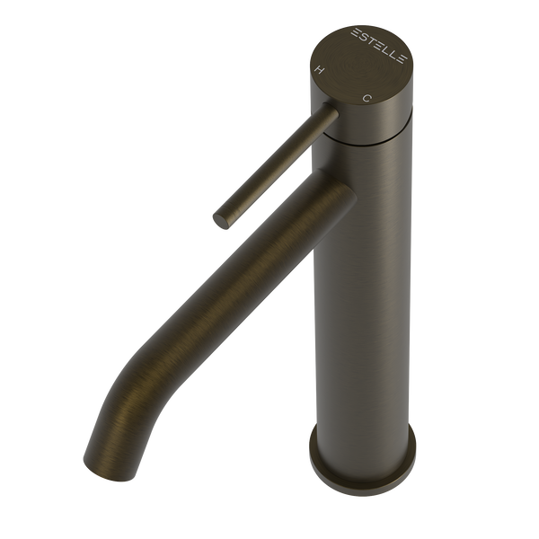 Pinnacles Tall Basin Tap Mixer Antique Brass