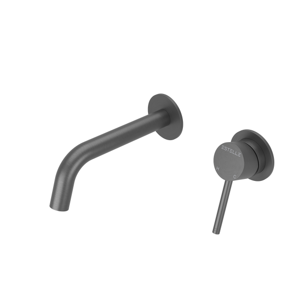 Pinnacles Wall Spout and Mixer Brushed Gun Metal