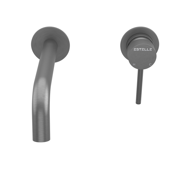 Pinnacles Wall Spout and Mixer Brushed Gun Metal