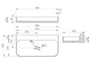 V-Groove Wall Hung Basin