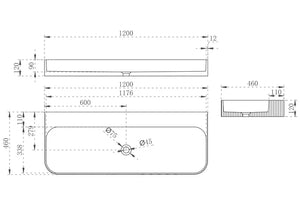 V-Groove Wall Hung Basin