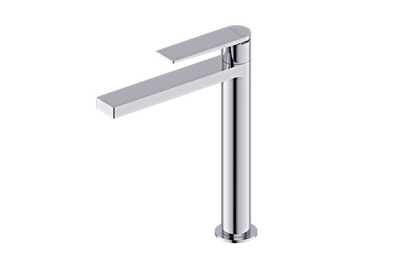 Polished chrome basin mixer