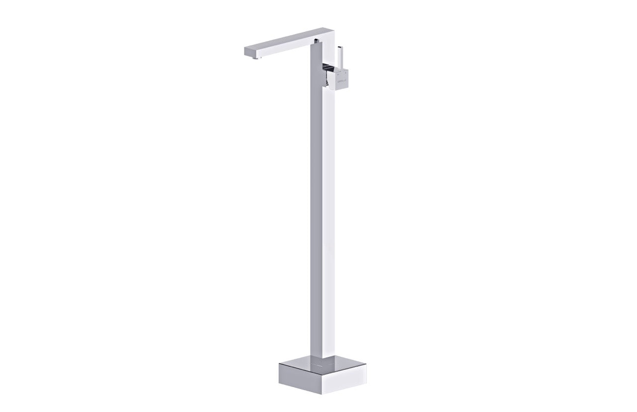 Floor Standing Bath Spout with Mixer Polished Chrome