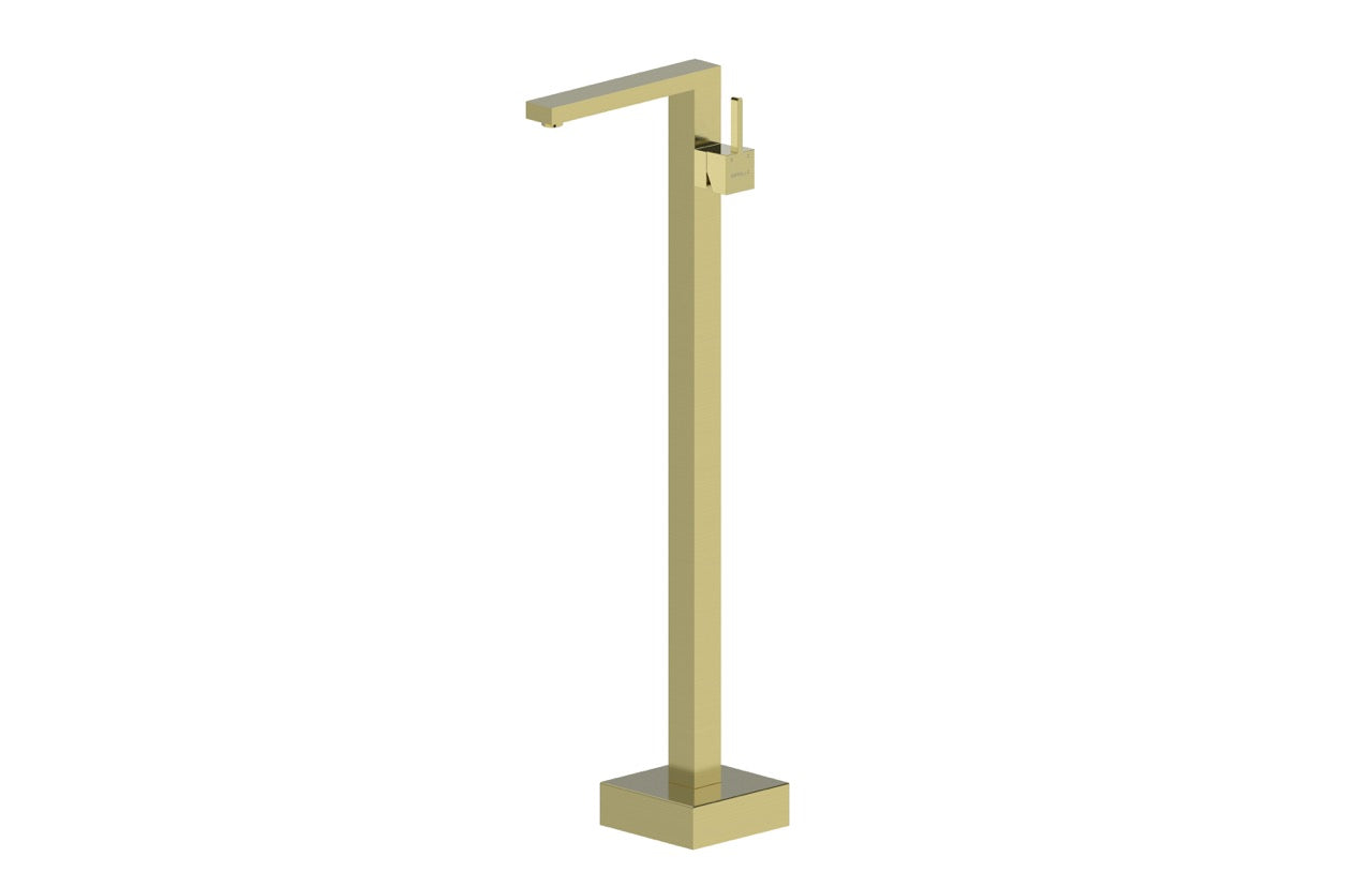 Floor Standing Bath Spout with Mixer Brushed Brass Electro