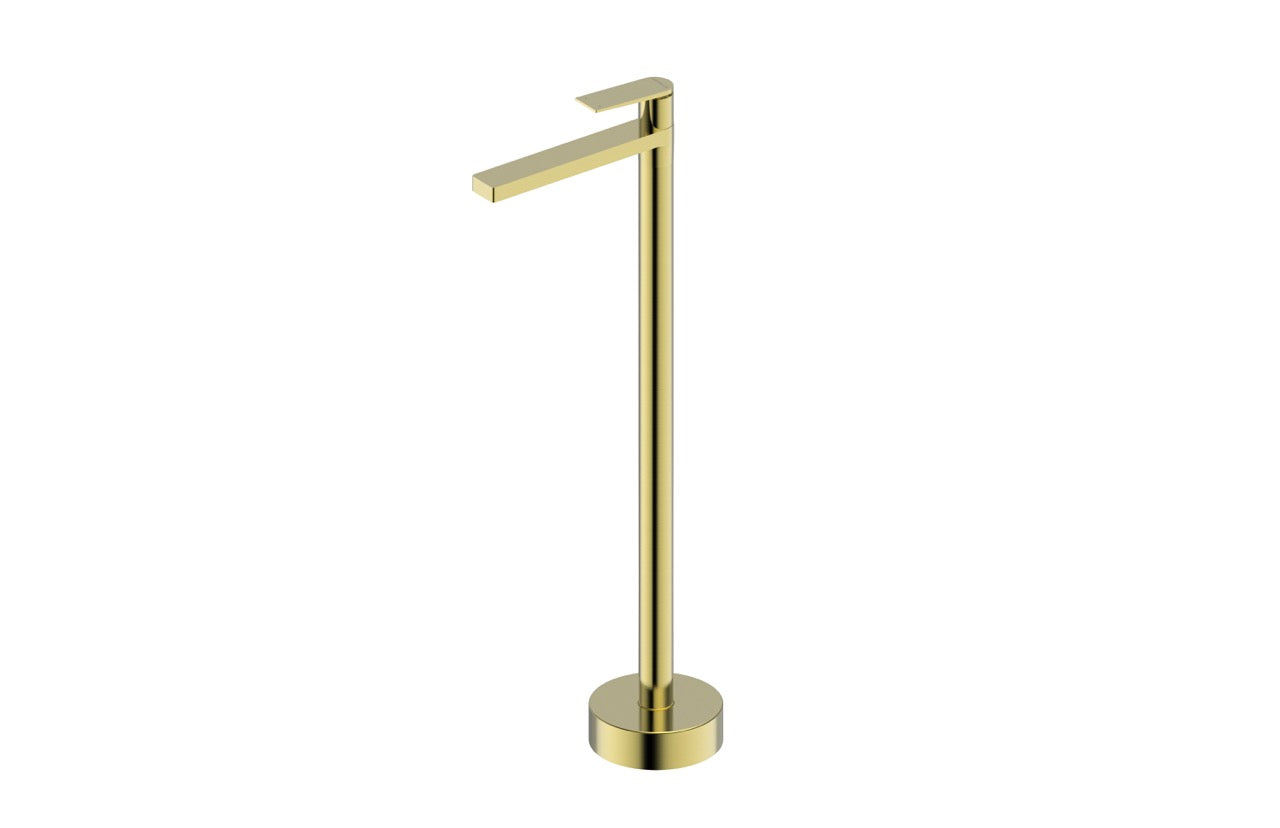 Statesman Floor Standing Bath spout and Mixer Brushed Brass Electro