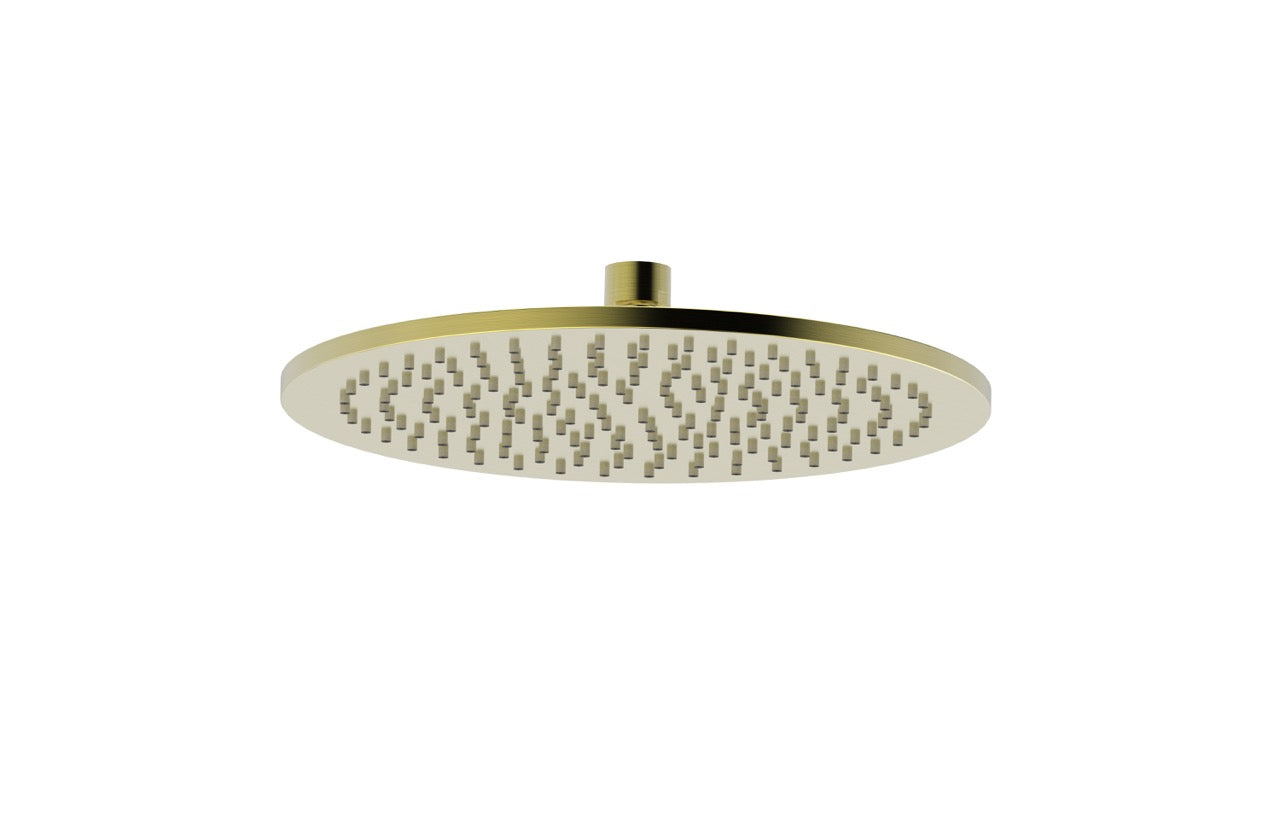 Round Shower Head Brushed Brass Electro