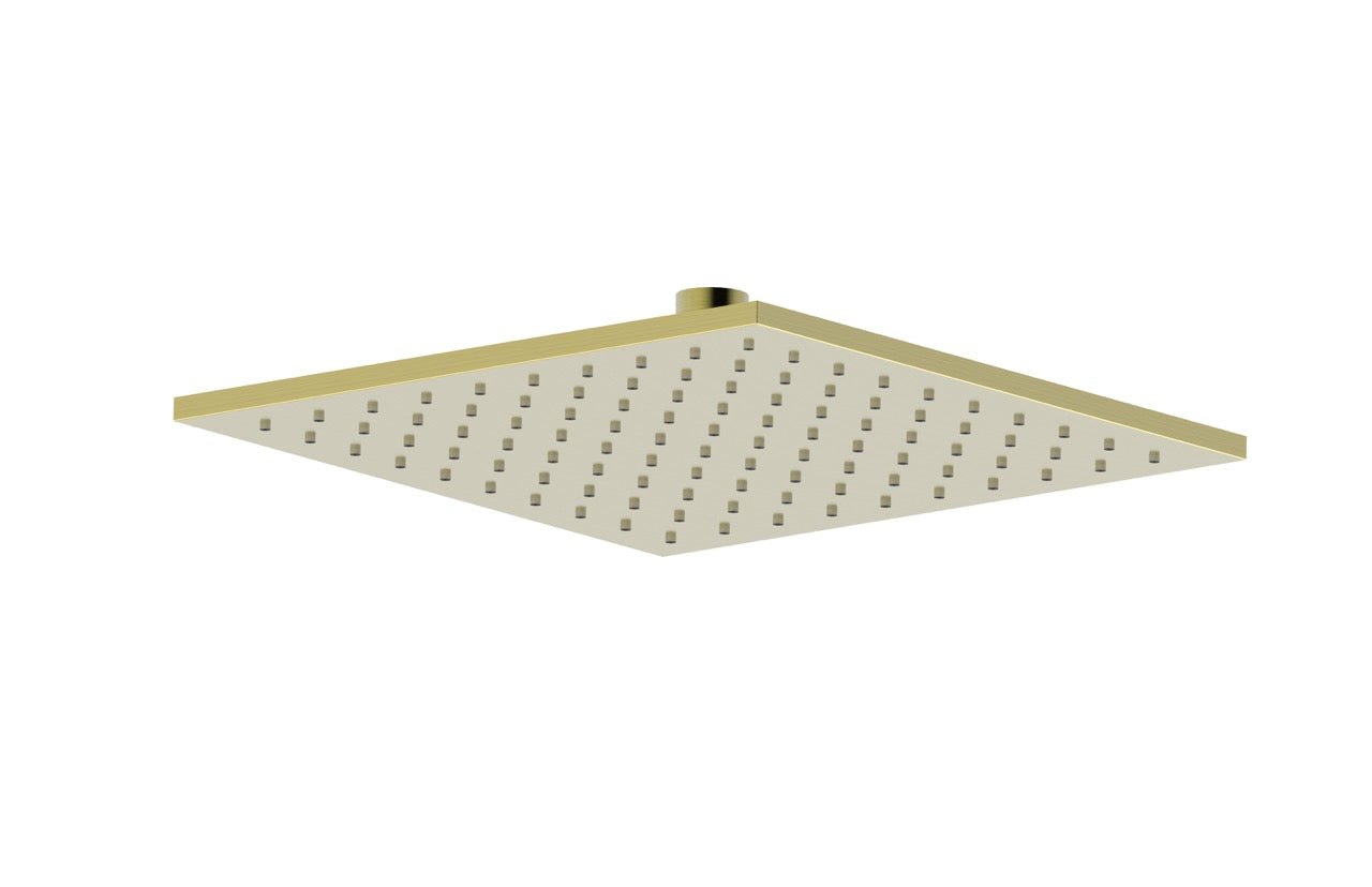 Square Shower Head Brushed Brass Electro
