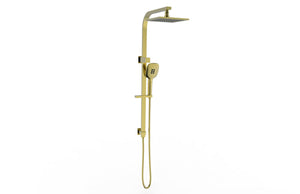 square shower set brushed brass