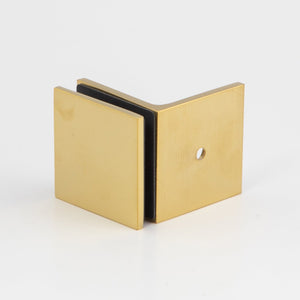 wall to glass bracket brushed brass