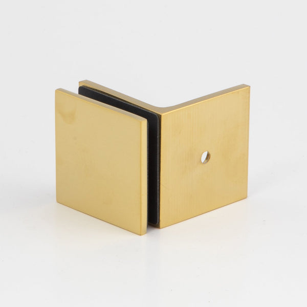 wall to glass bracket brushed brass