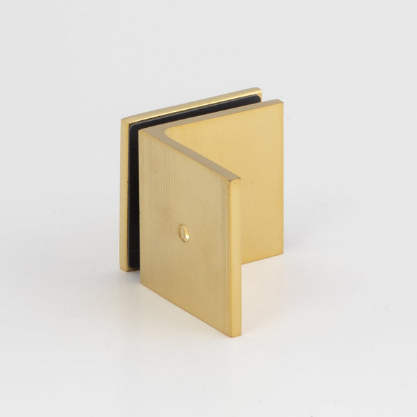 Boston 90 Degree Wall to Glass Bracket Brushed Brass