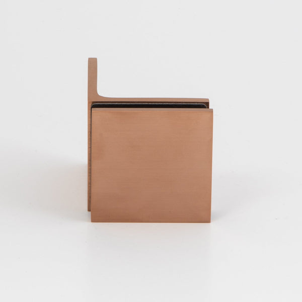 Boston 90 Degree Wall to Glass Bracket Brushed Rose Gold
