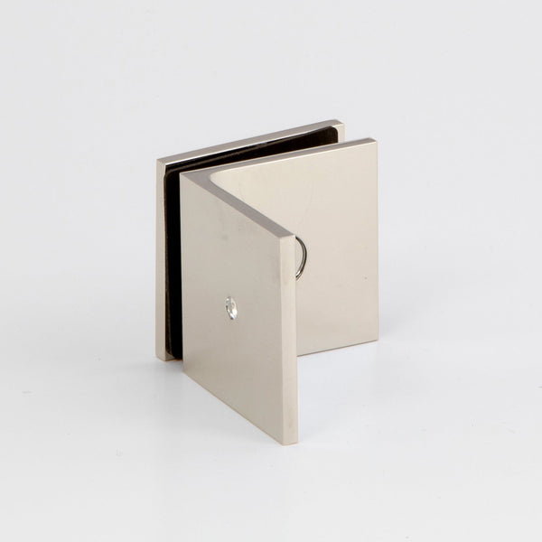 Boston 90 Degree Wall to Glass Bracket Polished Nickel