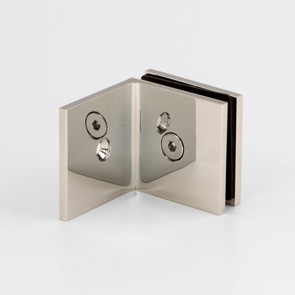 Boston 90 Degree Wall to Glass Bracket Polished Nickel