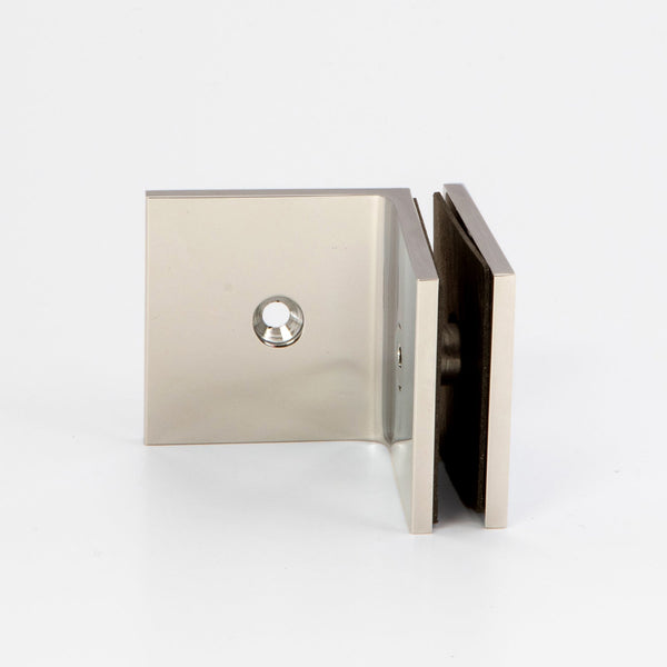 Boston 90 Degree Wall to Glass Bracket Polished Nickel