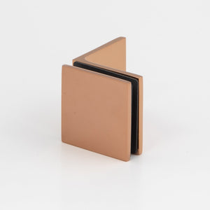 Boston 90 Degree Wall to Glass Bracket Polished Rose Gold