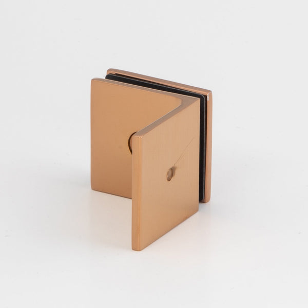 Boston 90 Degree Wall to Glass Bracket Polished Rose Gold