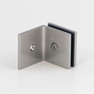 Boston 90 Degree Wall to Glass Bracket Satin Chrome