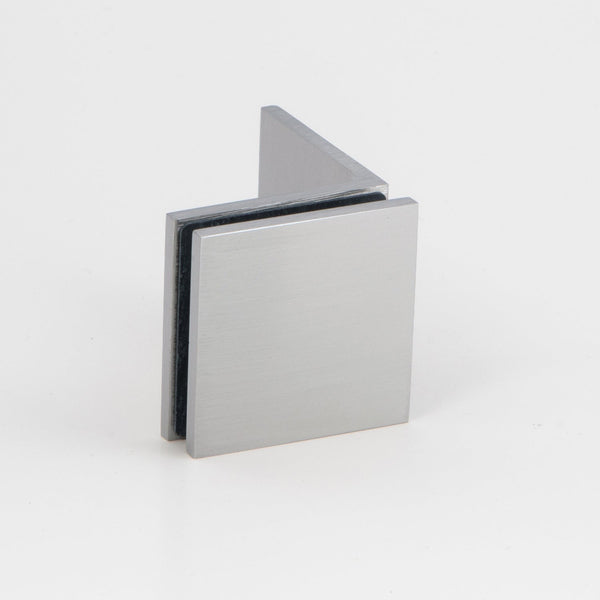 Boston 90 Degree Wall to Glass Bracket Satin Chrome