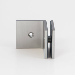 Boston 90 Degree Wall to Glass Bracket Satin Chrome