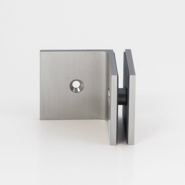 Boston 90 Degree Wall to Glass Bracket Satin Chrome