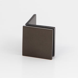 90 Degree Wall to Glass Bracket Brushed Gun Metal