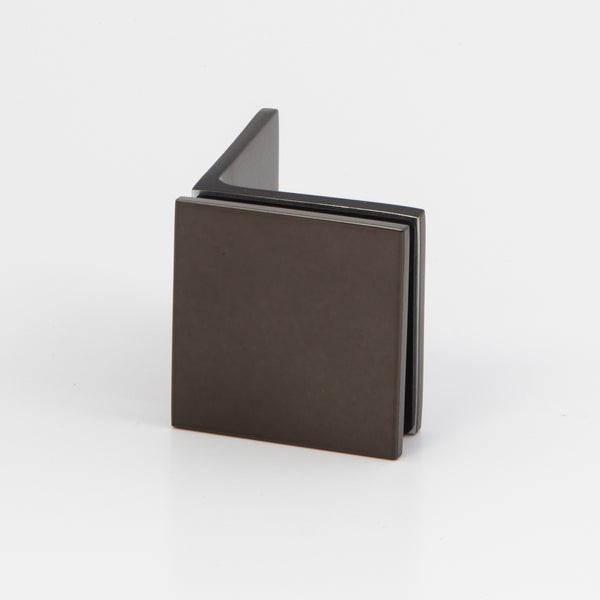 90 Degree Wall to Glass Bracket Brushed Gun Metal