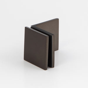 90 Degree Wall to Glass Bracket Brushed Gun Metal