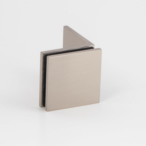 Boston 90 Degree Wall to Glass Bracket Satin Nickel