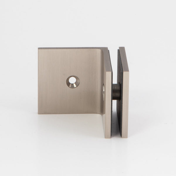 Boston 90 Degree Wall to Glass Bracket Satin Nickel