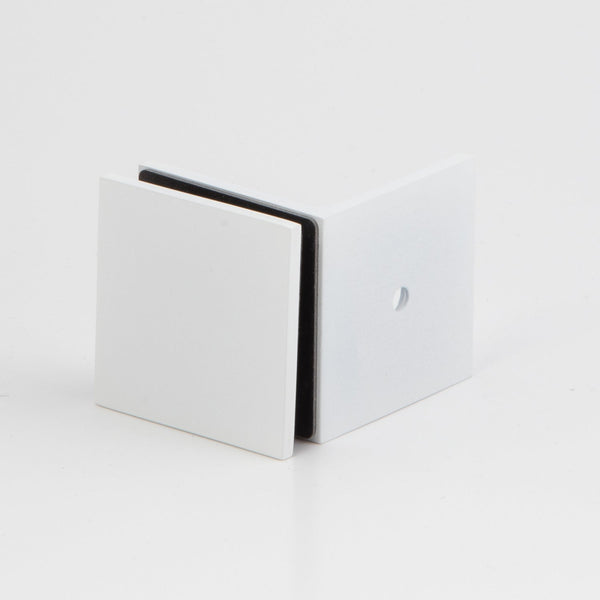 Boston 90 Degree Wall to Glass  Bracket White
