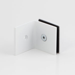 Boston 90 Degree Wall to Glass  Bracket White