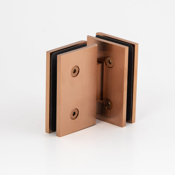 Boston 6-8mm Glass to Glass 180 Degree Shower Hinge - Brushed Rose Gold