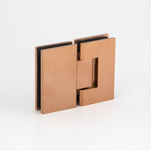 Boston 6-8mm Glass to Glass 180 Degree Shower Hinge - Brushed Rose Gold