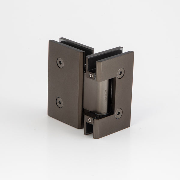 Glass to Glass 180 Degree Hinge Brushed Gun Metal
