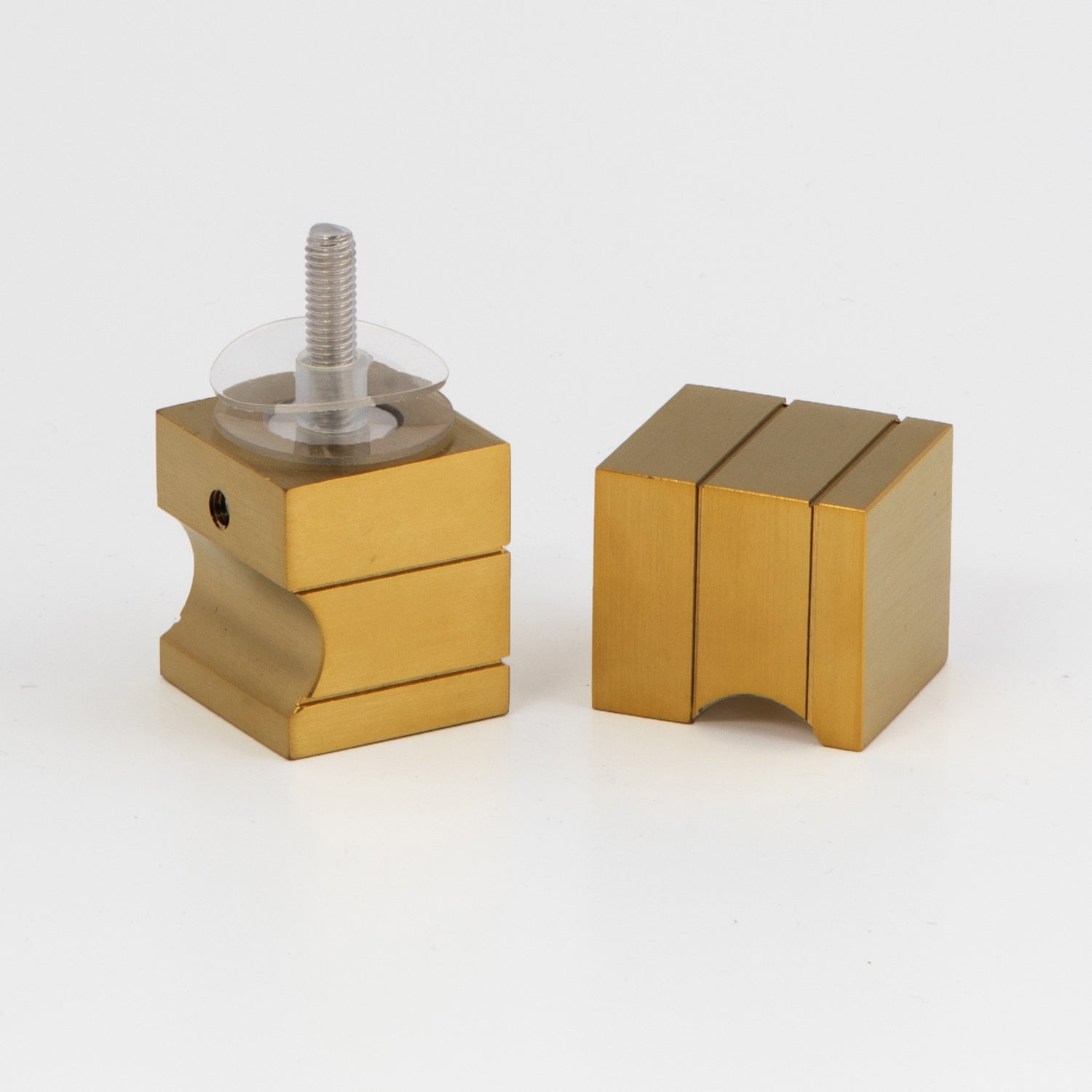 Stealth / Boston Square Knob - Brushed Brass
