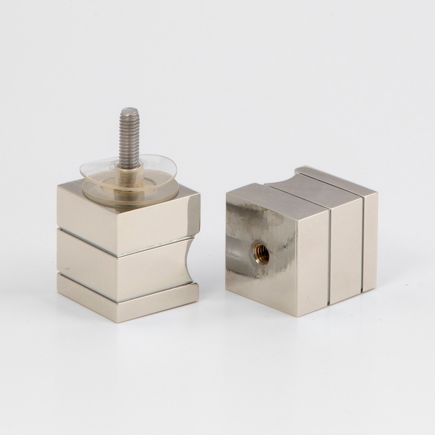 Stealth / Boston Square Knob - Polished Nickel