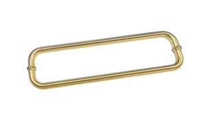 Round Double D Style Double Pull Shower Handle 166mm Brushed Brass