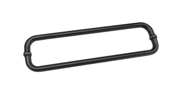Round Double D Style Double Pull Shower Handle 166 mm Matte Black