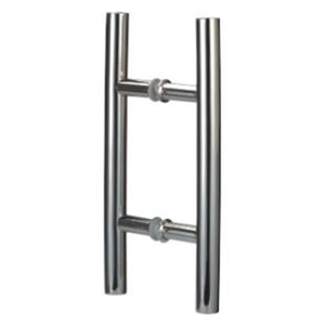 Round Double Pull Door Handle Ladder Style 310mm Polished Chrome