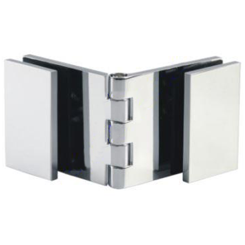 Adjustable Angle Glass to Glass Bracket with 30mm Cover Plate - Raw Brushed Brass