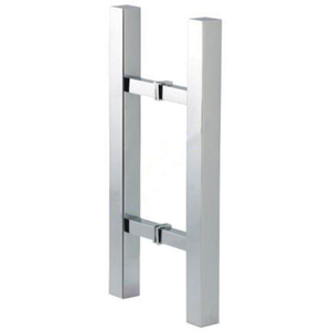 Square Double Pull Door Handle Ladder Style 210mm White