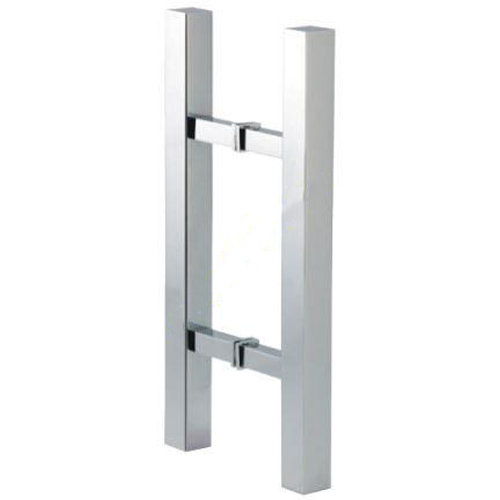 Square Double Pull Door Handle Ladder Style 210mm White