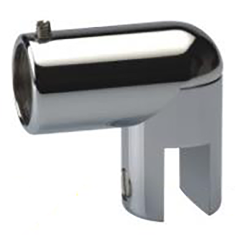 Round Adjustable Glass to Rail Fitting Polished Chrome