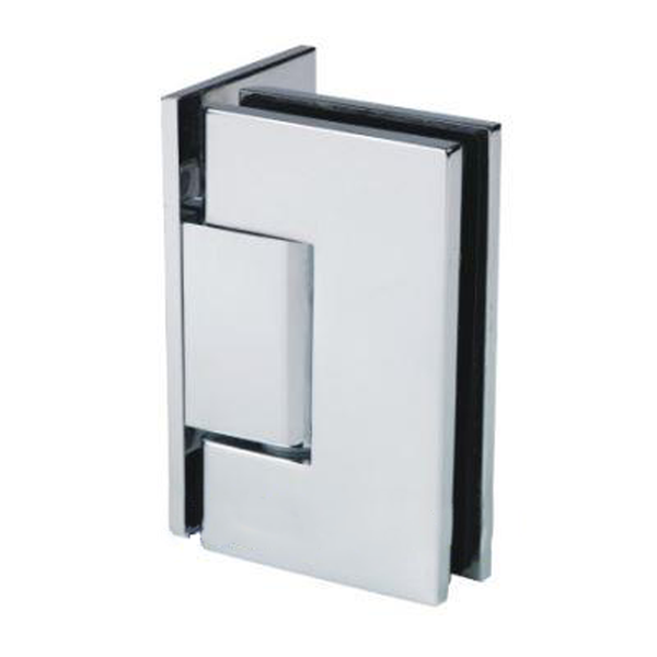 Stealth Wall to Glass 90 Degree Hinge with Offset Plate Raw Brushed Brass