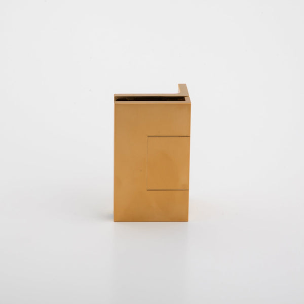 Statesman Wall to Glass Clamp with leg Raw Brushed Brass