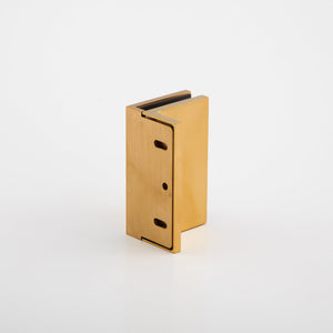 Statesman Wall to Glass Clamp with leg Raw Brushed Brass