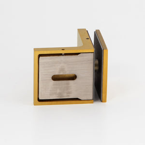 Stealth Wall to Glass Bracket with Cover Plate - Raw Brushed Brass