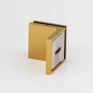 Stealth Wall to Glass Bracket with Cover Plate - Raw Brushed Brass